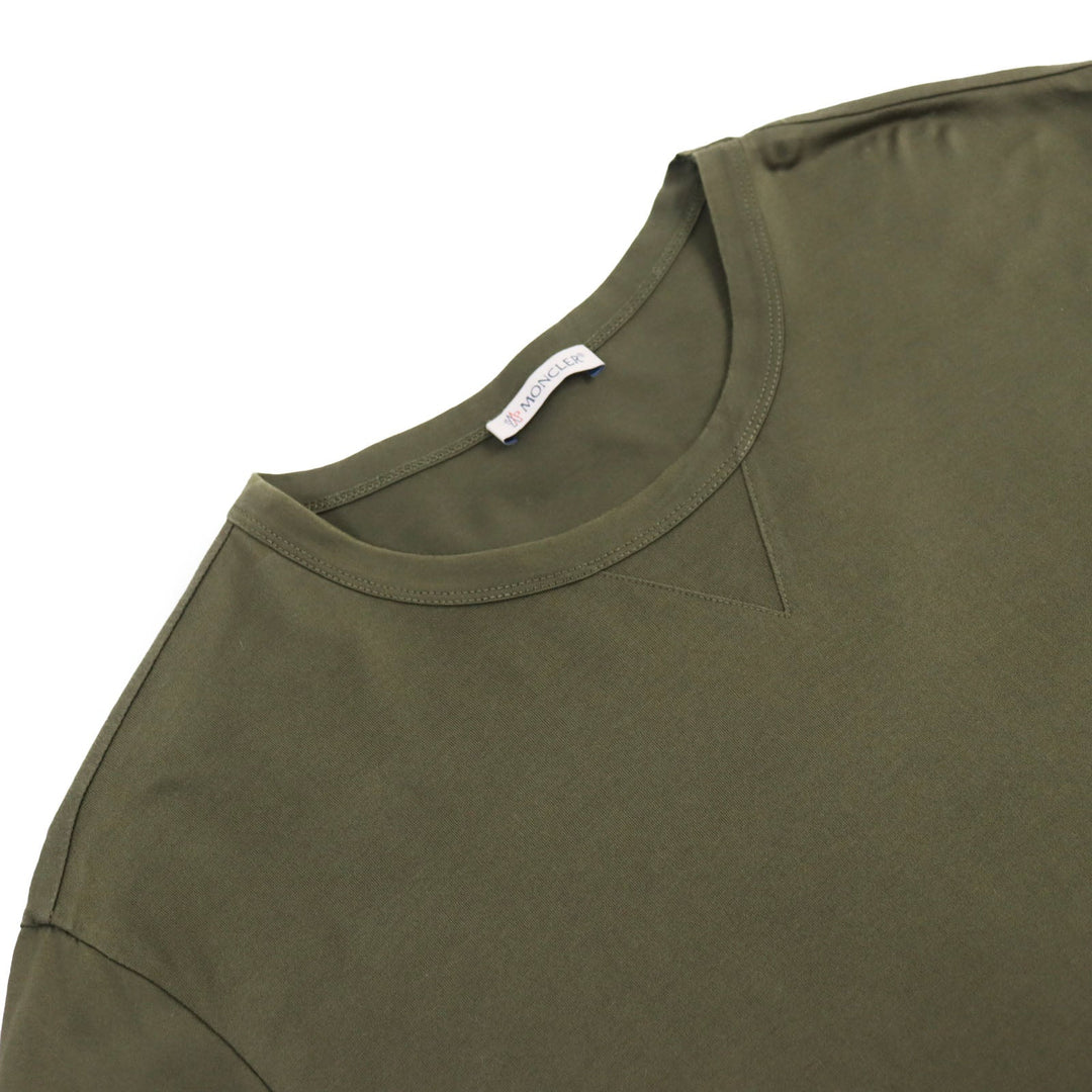 MONCLER Short sleeve T-shirt Main: 100% cotton khaki MAGLIA mens XL Used Authentic