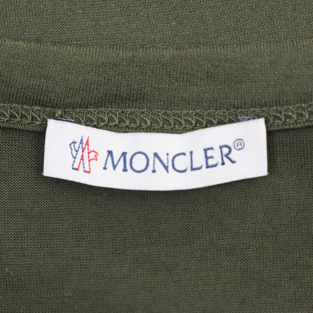 MONCLER Short sleeve T-shirt Main: 100% cotton khaki MAGLIA mens XL Used Authentic