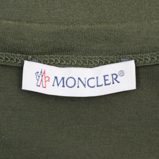 MONCLER Short sleeve T-shirt Main: 100% cotton khaki MAGLIA mens XL Used Authentic