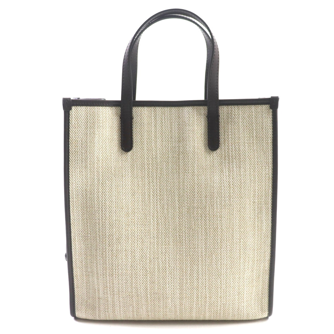 DOLCE&GABBANA Tote Bag BM2259 Main: Canvas, Part: Leather Beige dark brown Medium Shopping Bag mens Used Authentic