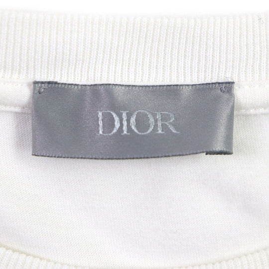 Dior HOMME Short sleeve T-shirt 923J609W5041 Main: 100% cotton, embroidery: 75% rayon, 25% polyester white mens XL Used Authentic