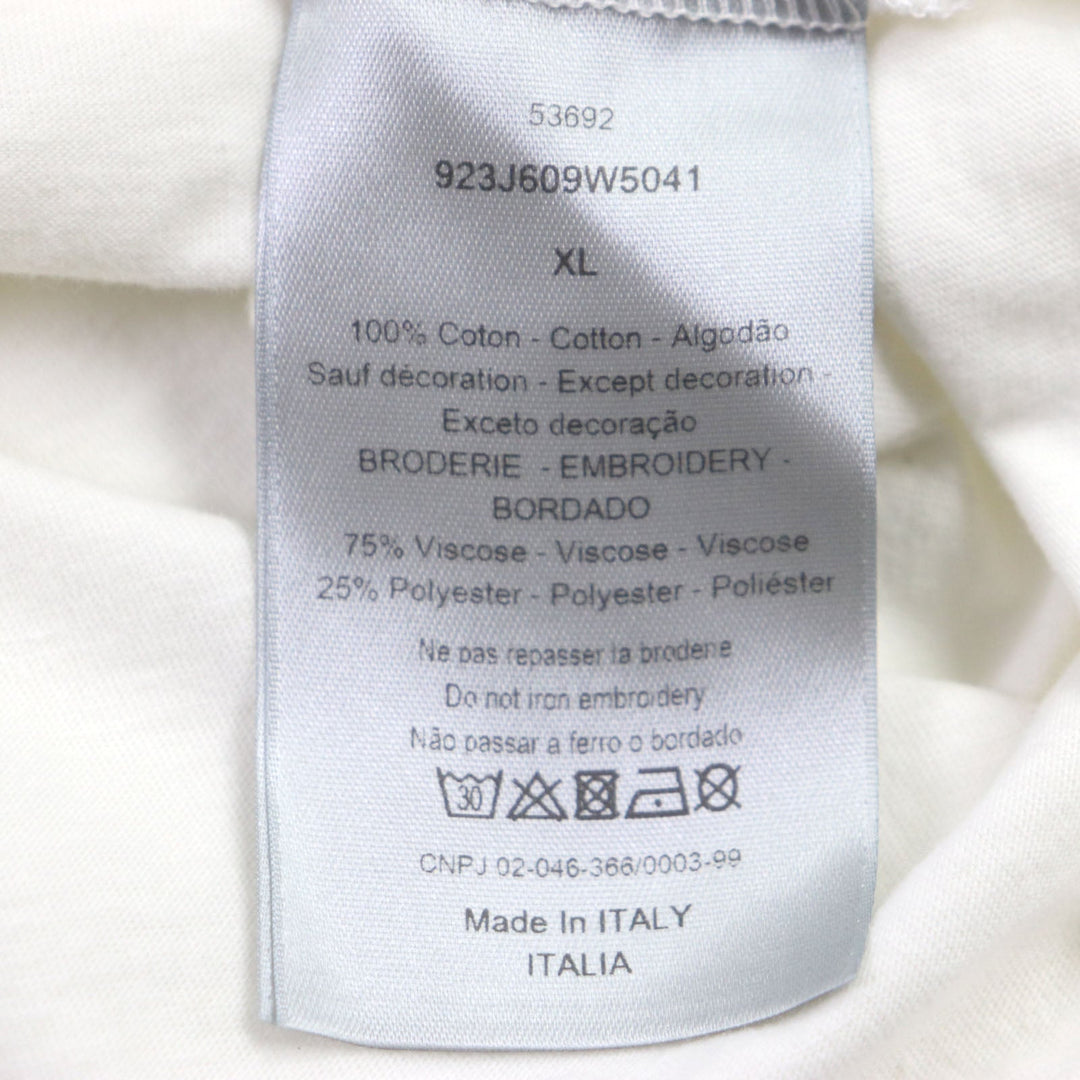Dior HOMME Short sleeve T-shirt 923J609W5041 Main: 100% cotton, embroidery: 75% rayon, 25% polyester white mens XL Used Authentic