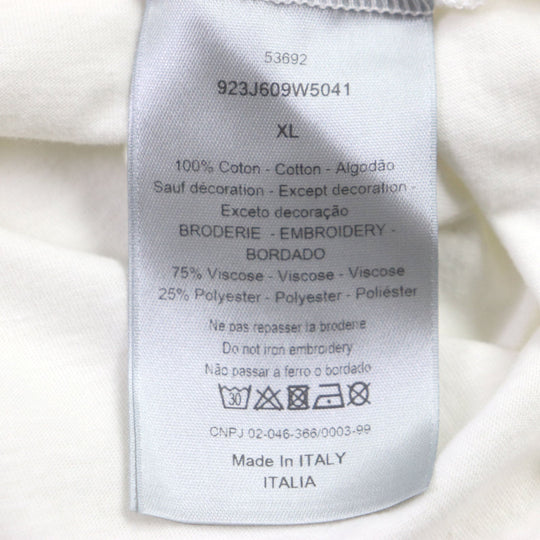 Dior HOMME Short sleeve T-shirt 923J609W5041 Main: 100% cotton, embroidery: 75% rayon, 25% polyester white mens XL Used Authentic