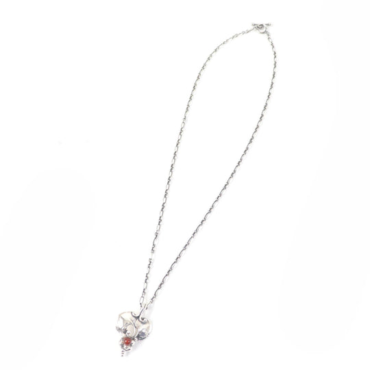 Georg Jensen Necklace Main: SV925, Part: Carnelian Silver Red 1996 Year Necklace Women Used Authentic