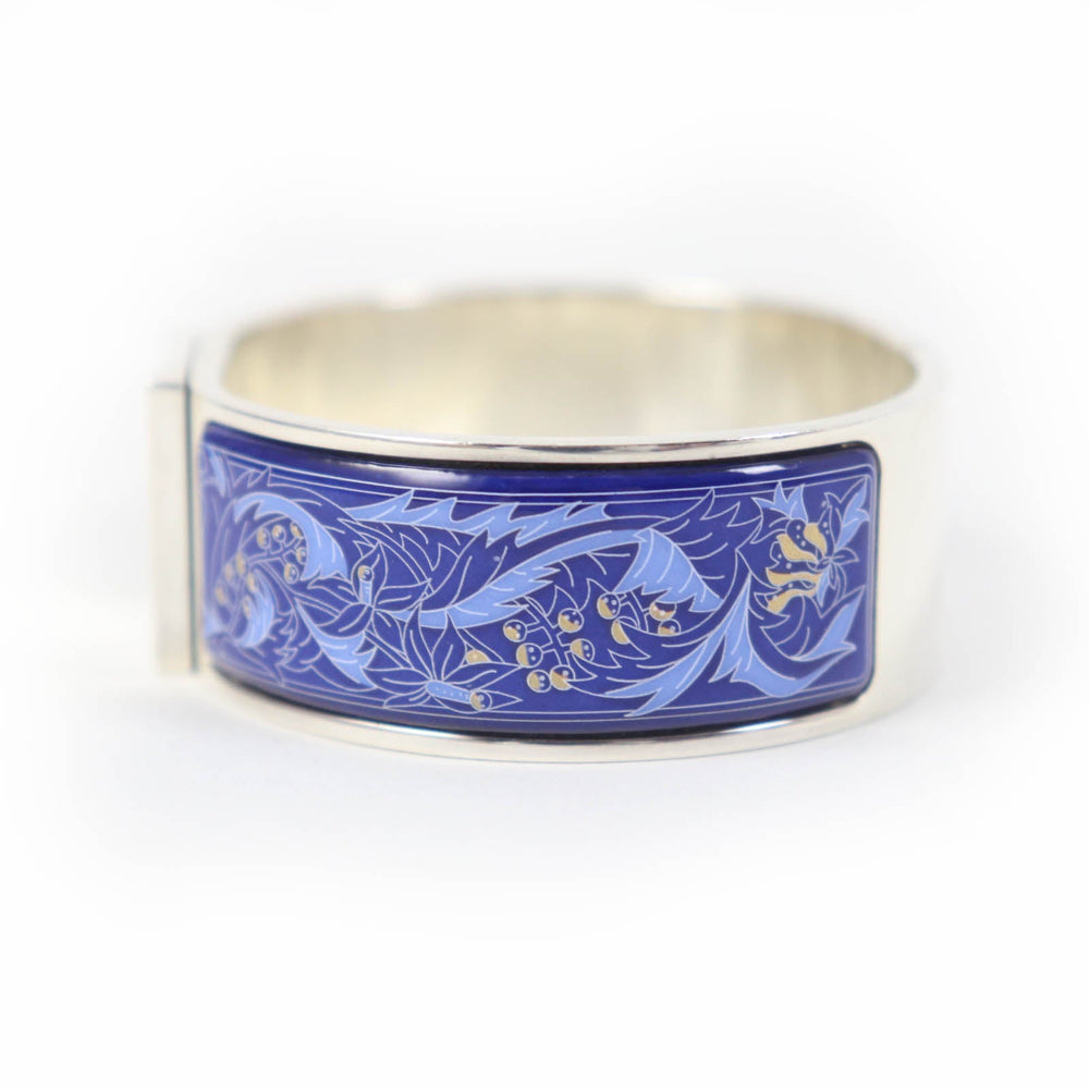HERMES bracelet Main�FSV925 Silver Blue type Emilel GM Women Used Authentic