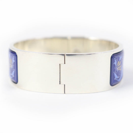 HERMES bracelet Main�FSV925 Silver Blue type Emilel GM Women Used Authentic
