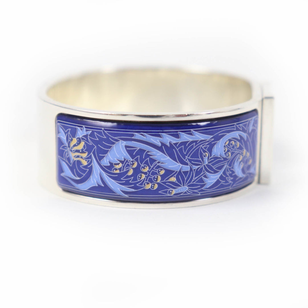 HERMES bracelet Main�FSV925 Silver Blue type Emilel GM Women Used Authentic