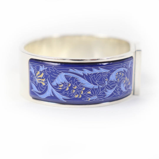 HERMES bracelet Main�FSV925 Silver Blue type Emilel GM Women Used Authentic