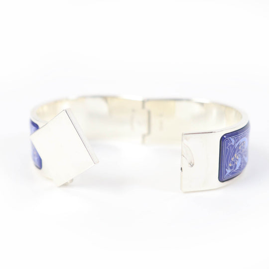 HERMES bracelet Main�FSV925 Silver Blue type Emilel GM Women Used Authentic