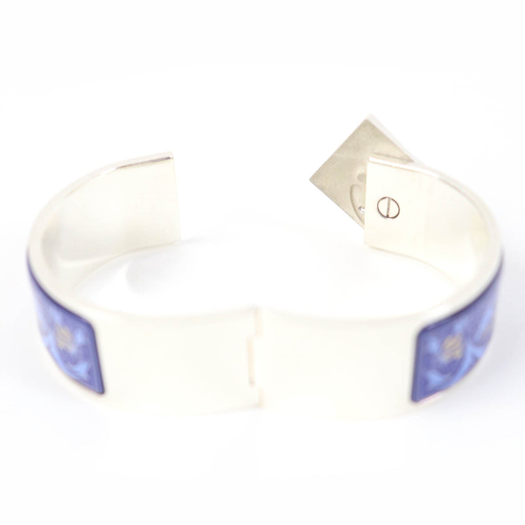 HERMES bracelet Main�FSV925 Silver Blue type Emilel GM Women Used Authentic