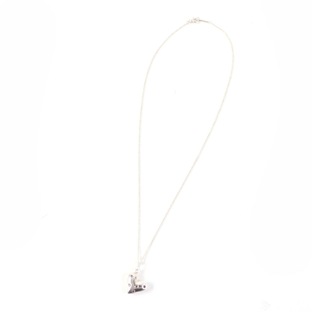 TIFFANY&Co. Necklace Main: SV925, Part: Pink sapphire Silver pink Dots Heart Necklace Women Used Authentic