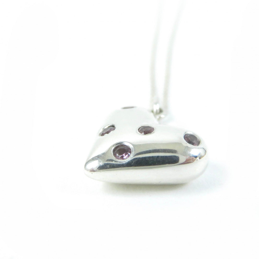 TIFFANY&Co. Necklace Main: SV925, Part: Pink sapphire Silver pink Dots Heart Necklace Women Used Authentic