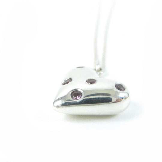 TIFFANY&Co. Necklace Main: SV925, Part: Pink sapphire Silver pink Dots Heart Necklace Women Used Authentic