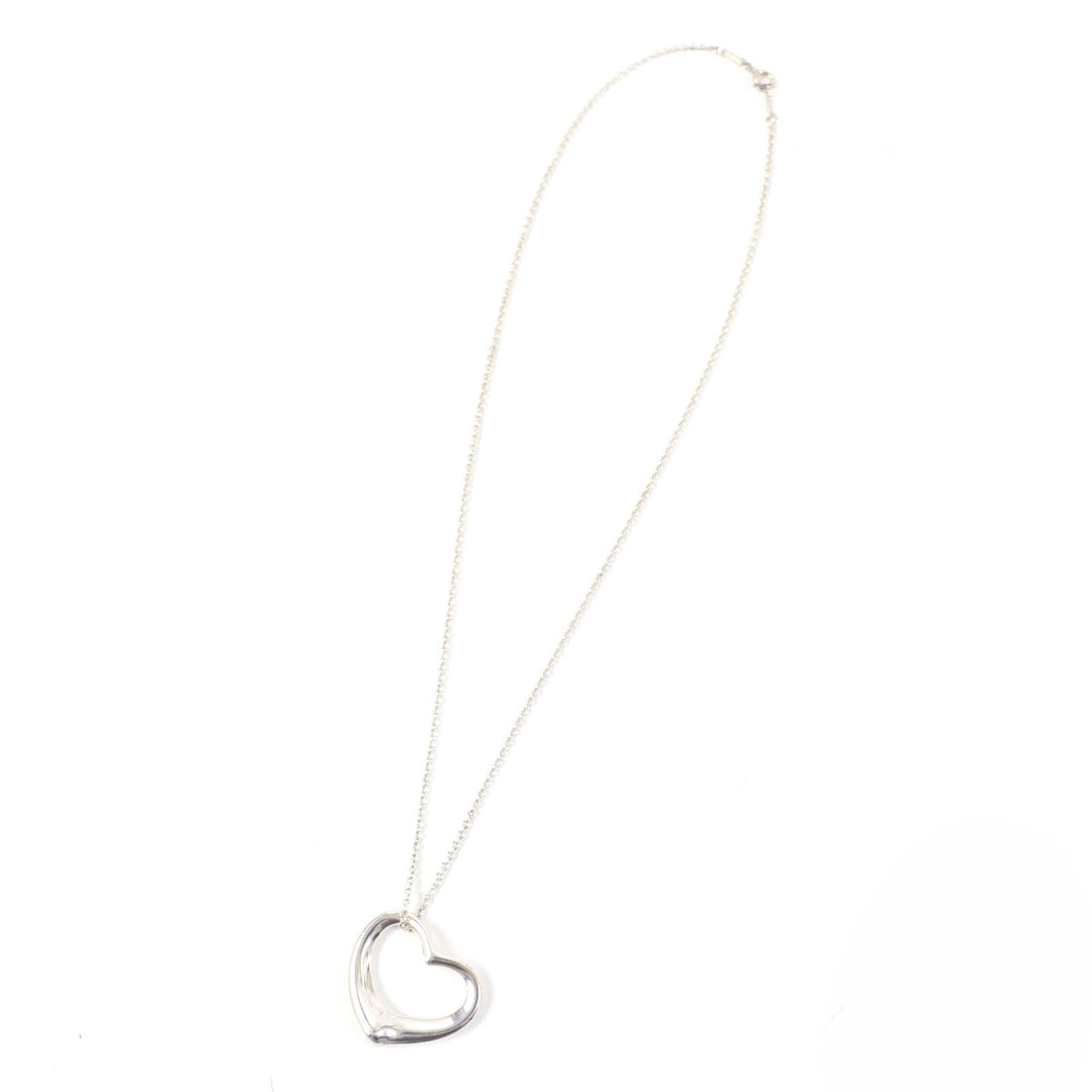 TIFFANY&Co. Necklace Main�FSV925 Silver El Saperetti Open Heart Large Necklace Women Used Authentic
