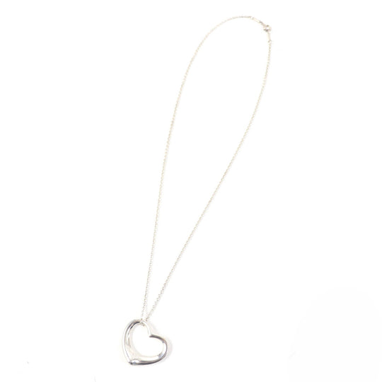 TIFFANY&Co. Necklace Main�FSV925 Silver El Saperetti Open Heart Large Necklace Women Used Authentic
