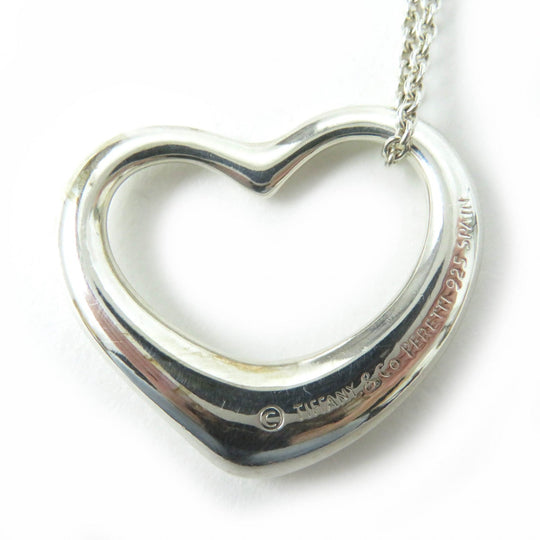 TIFFANY&Co. Necklace Main�FSV925 Silver El Saperetti Open Heart Large Necklace Women Used Authentic