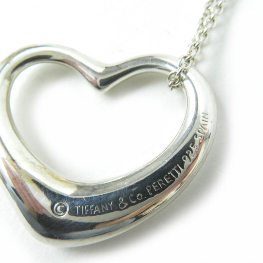 TIFFANY&Co. Necklace Main�FSV925 Silver El Saperetti Open Heart Large Necklace Women Used Authentic