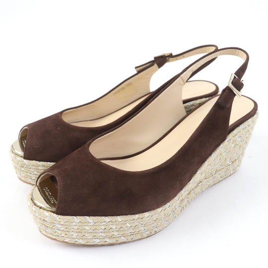 JIMMY CHOO Sandals Main: Suede leather Brown PRAISE Women 38 1/2 Used Authentic