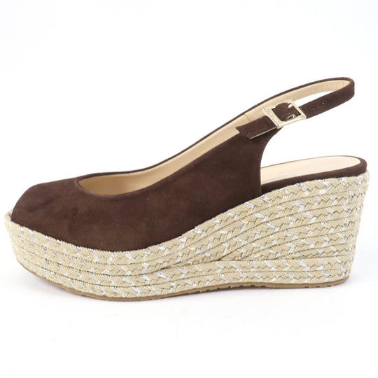 JIMMY CHOO Sandals Main: Suede leather Brown PRAISE Women 38 1/2 Used Authentic