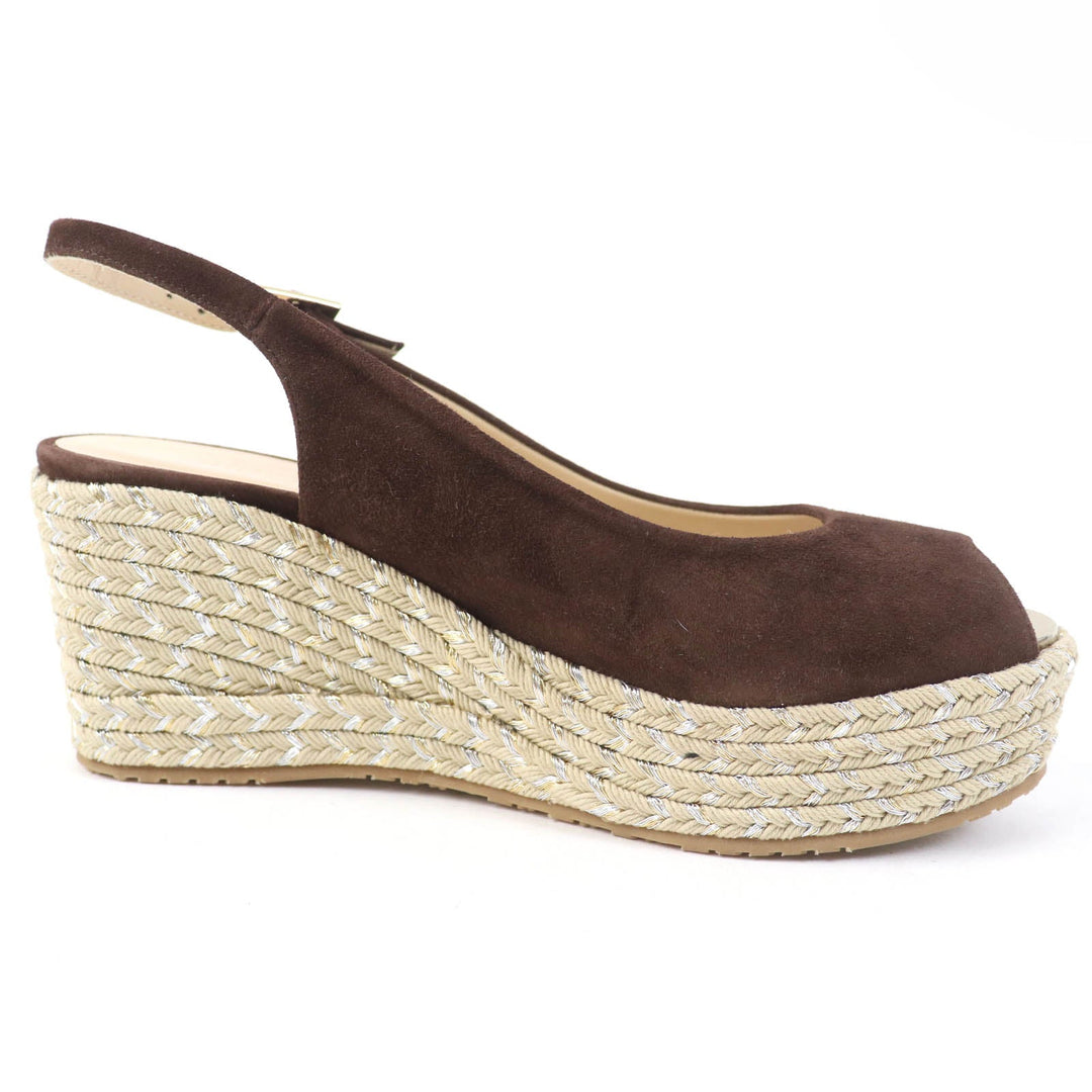 JIMMY CHOO Sandals Main: Suede leather Brown PRAISE Women 38 1/2 Used Authentic