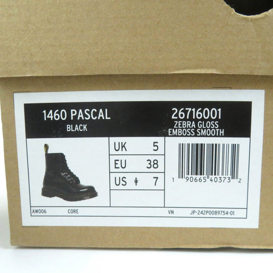 Dr.Martens short boots 26716001 Main: Leather black 1460 PASCAL ZEBRA Women 38 Used Authentic