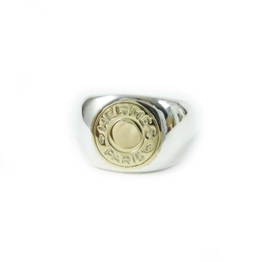HERMES Ring Main: SV925, Part: 750, K18YG Silver gold Serie No. 55 Women(Unisex) Used Authentic