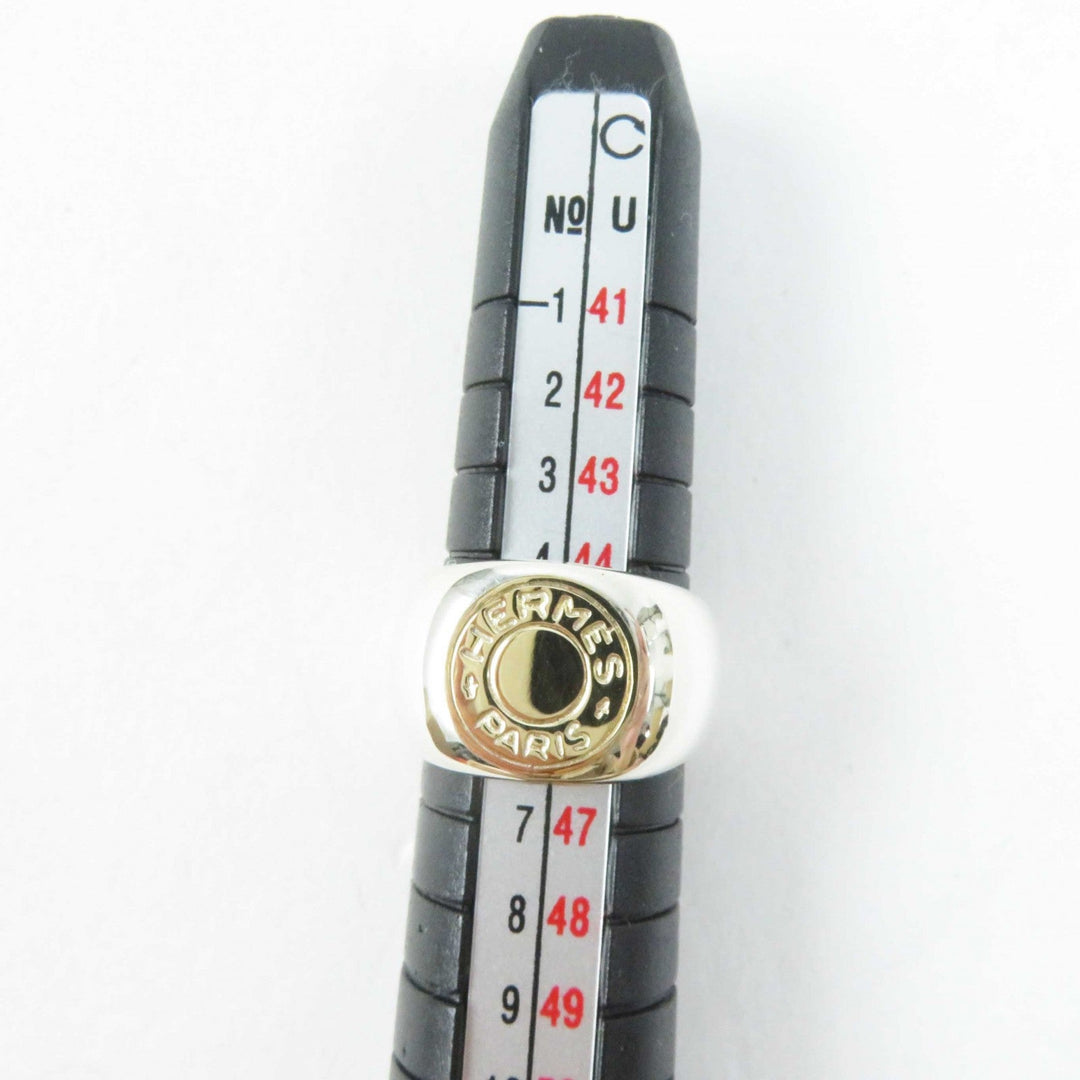 HERMES Ring Main: SV925, Part: 750, K18YG Silver gold Serie No. 55 Women(Unisex) Used Authentic