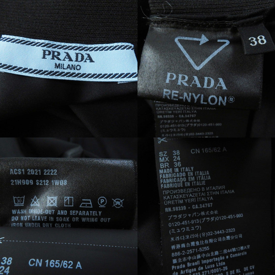 PRADA flare skirt 21H909 Outer: 100% polyamide, some parts: leather black Women 38 Used Authentic