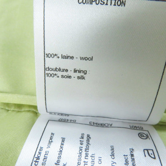 CHANEL Tweed skirt P65340 Outer: 100% wool, Lining: 100% silk Light green Women 36 Used Authentic