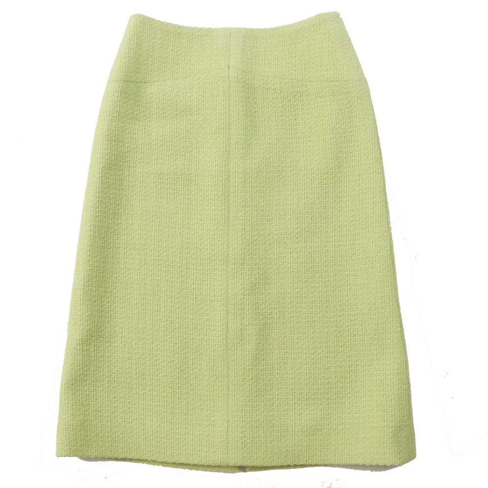 CHANEL Tweed skirt P65340 Outer: 100% wool, Lining: 100% silk Light green Women 36 Used Authentic
