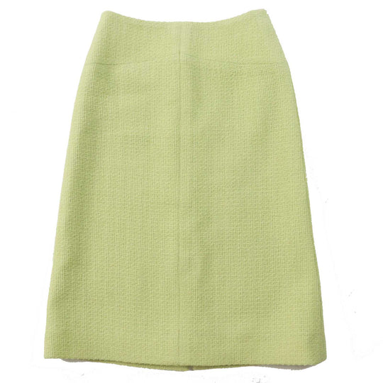 CHANEL Tweed skirt P65340 Outer: 100% wool, Lining: 100% silk Light green Women 36 Used Authentic