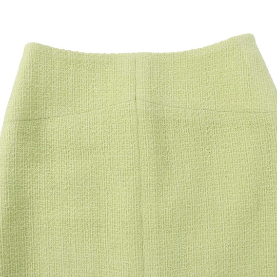 CHANEL Tweed skirt P65340 Outer: 100% wool, Lining: 100% silk Light green Women 36 Used Authentic
