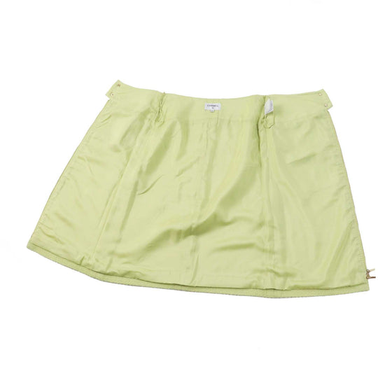 CHANEL Tweed skirt P65340 Outer: 100% wool, Lining: 100% silk Light green Women 36 Used Authentic
