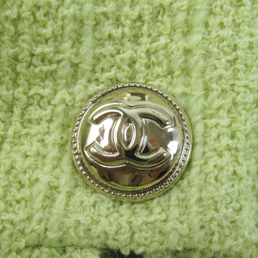 CHANEL Tweed skirt P65340 Outer: 100% wool, Lining: 100% silk Light green Women 36 Used Authentic