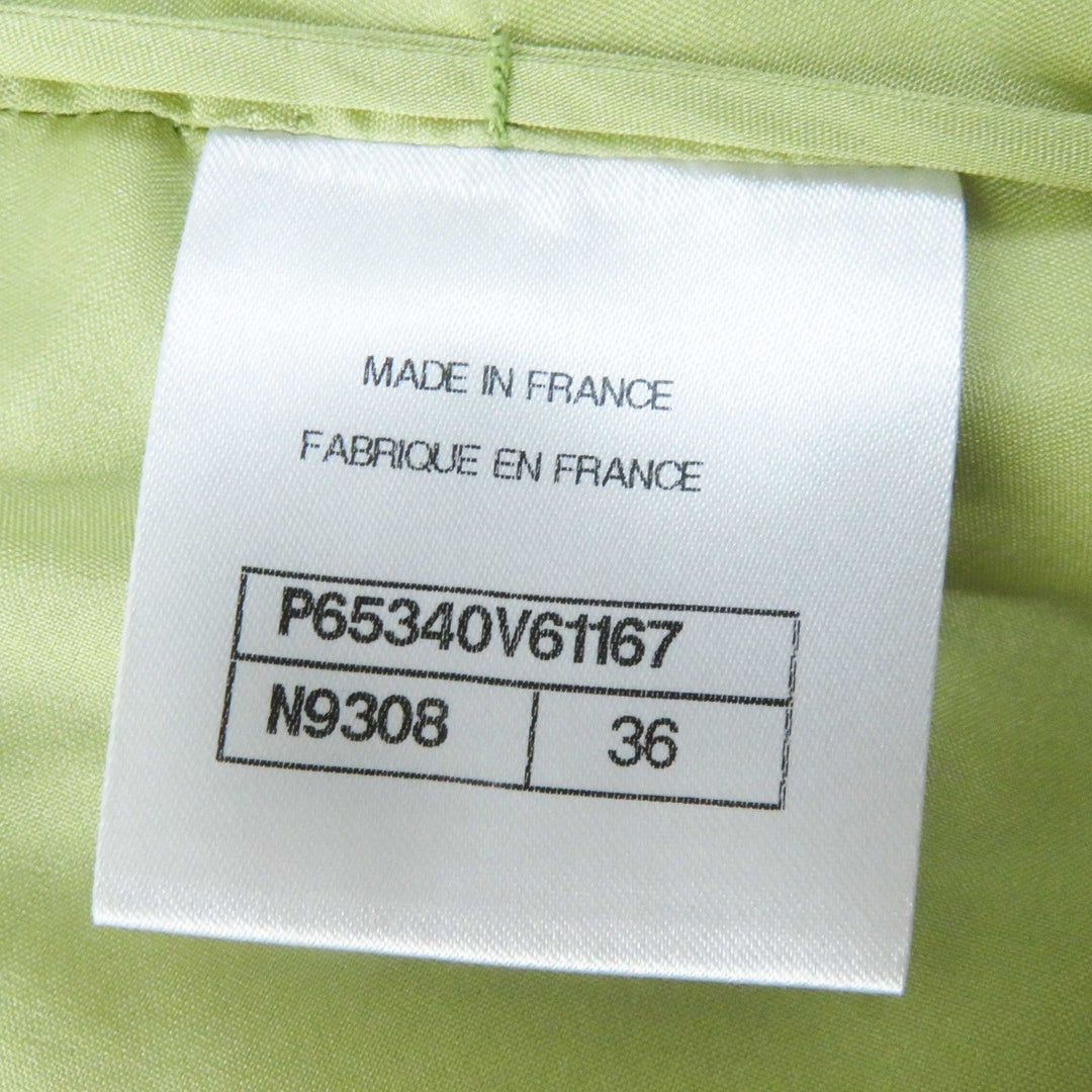 CHANEL Tweed skirt P65340 Outer: 100% wool, Lining: 100% silk Light green Women 36 Used Authentic