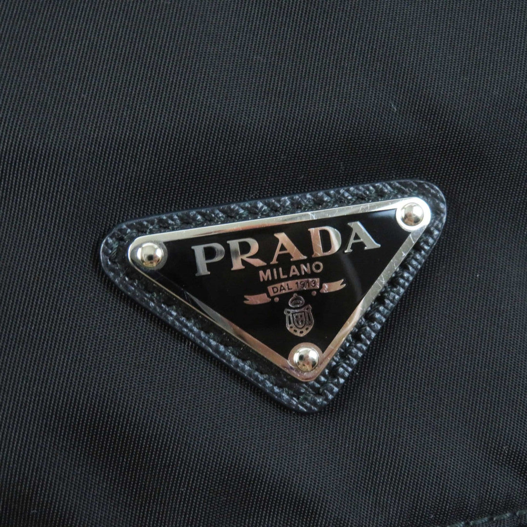 PRADA Shoulder Bag 1BD953 Main: Nylon, Part: Leather NERO Black Re-Nylon Women Used Authentic