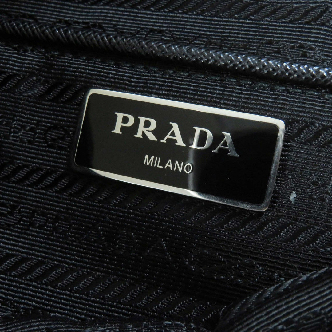 PRADA Shoulder Bag 1BD953 Main: Nylon, Part: Leather NERO Black Re-Nylon Women Used Authentic