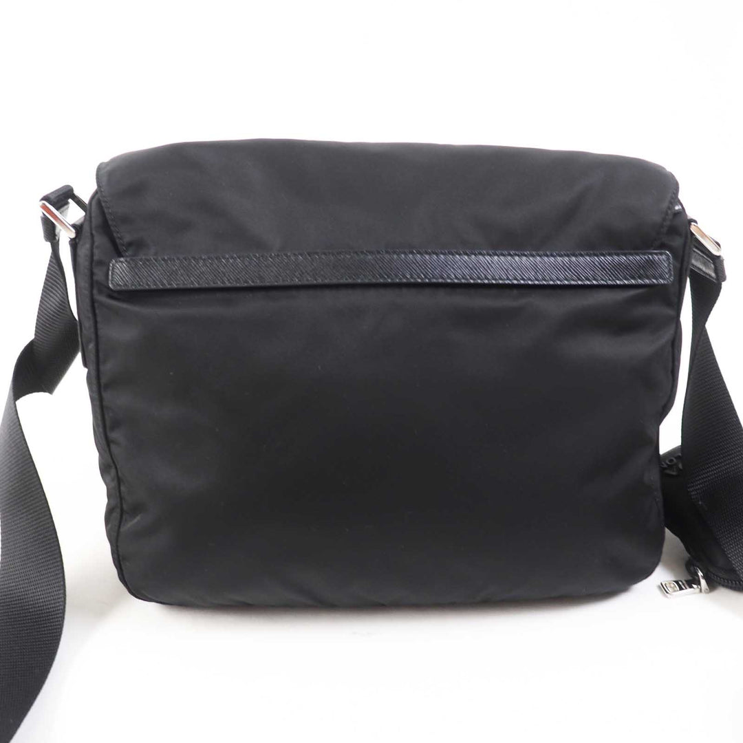 PRADA Shoulder Bag 1BD953 Main: Nylon, Part: Leather NERO Black Re-Nylon Women Used Authentic
