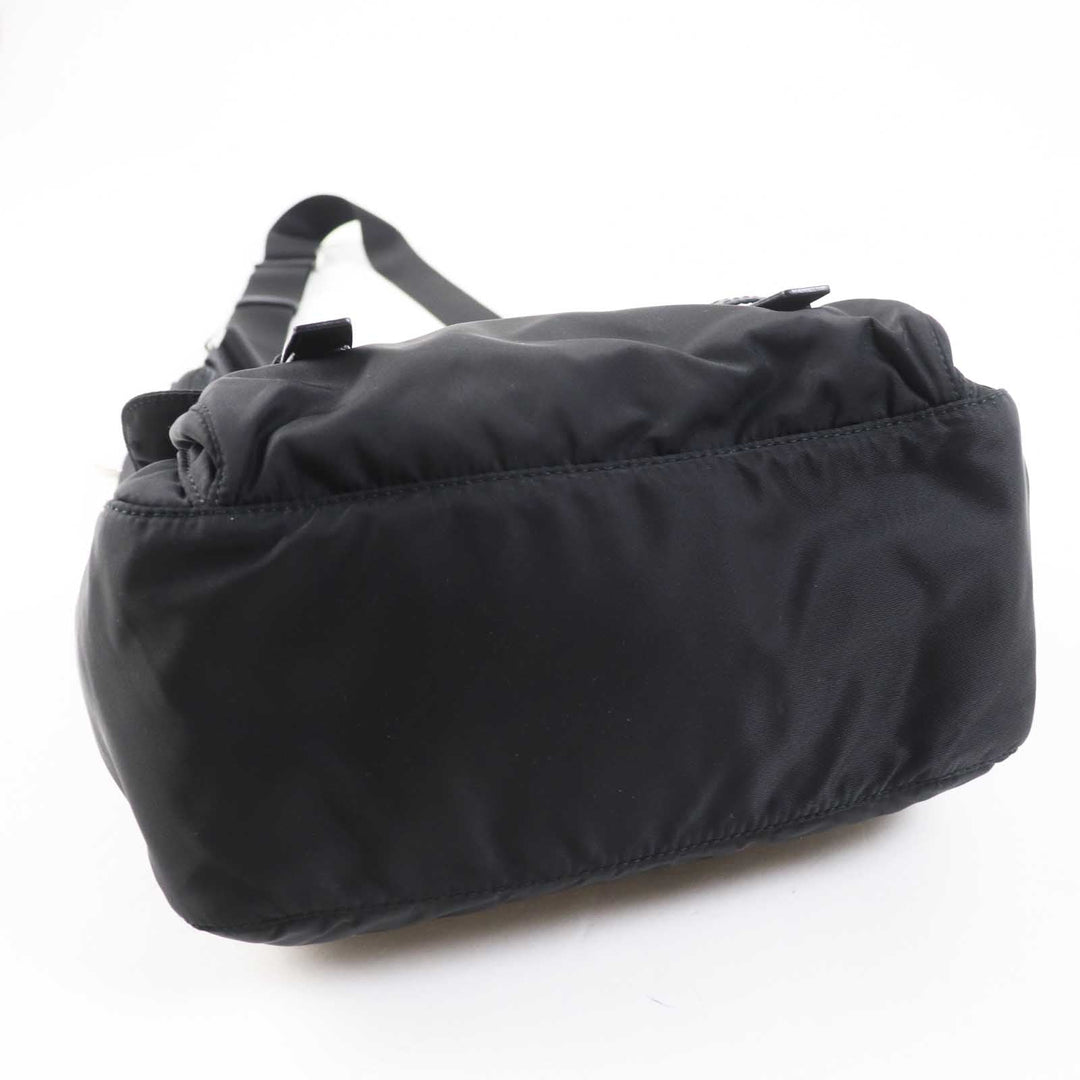 PRADA Shoulder Bag 1BD953 Main: Nylon, Part: Leather NERO Black Re-Nylon Women Used Authentic