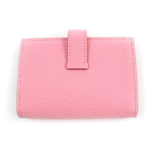 HERMES name card holder Main: Chevre Rose azare Bearn Mini Women Used Authentic