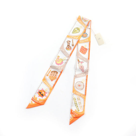 HERMES scarf Main: 100% silk Multi FUNNY ICE CREAM Women Used Authentic