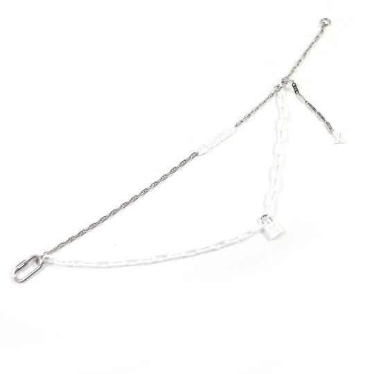 LOUIS VUITTON Necklace MP2566 Metal.Ceramic Silver white mens Used Authentic