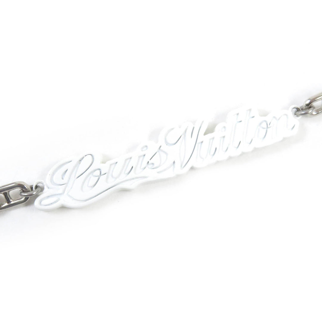 LOUIS VUITTON Necklace MP2566 Metal.Ceramic Silver white mens Used Authentic