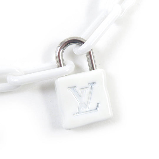 LOUIS VUITTON Necklace MP2566 Metal.Ceramic Silver white mens Used Authentic
