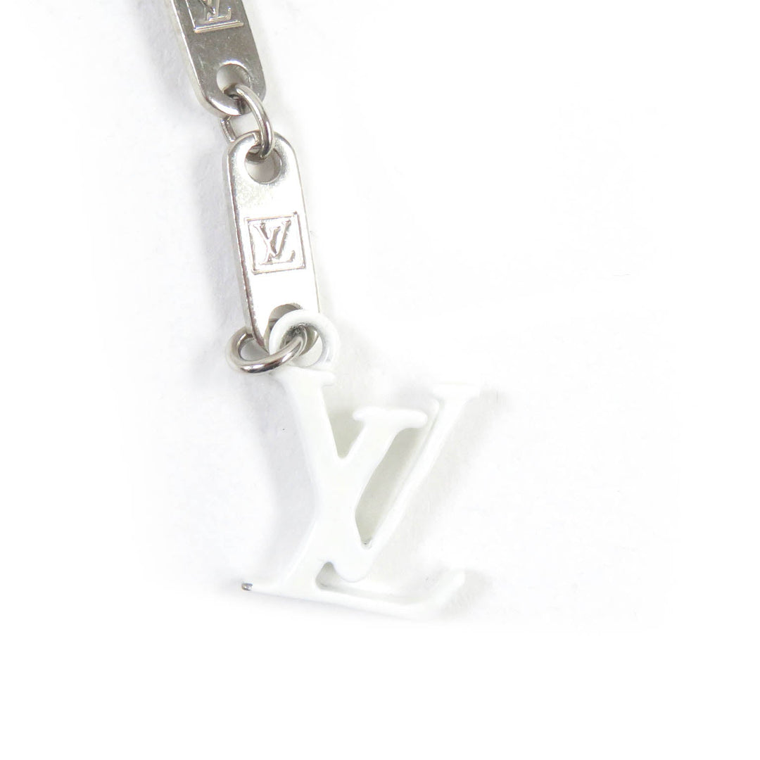 LOUIS VUITTON Necklace MP2566 Metal.Ceramic Silver white mens Used Authentic
