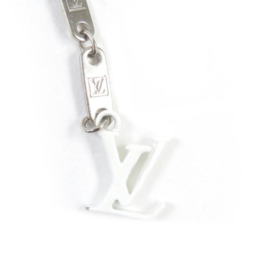 LOUIS VUITTON Necklace MP2566 Metal.Ceramic Silver white mens Used Authentic