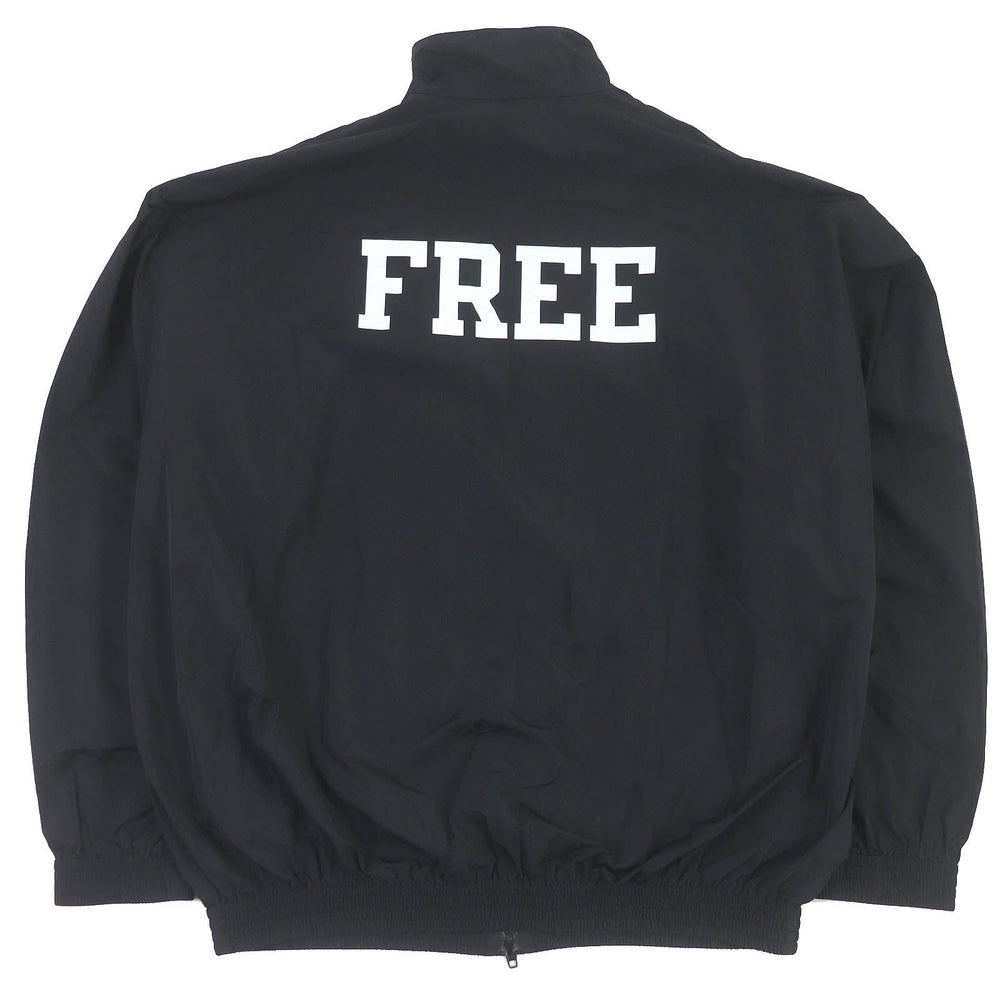 BALENCIAGA Nylon jacket 662984 Outer: 62% nylon, Outer: 38% rayon, Lining: 100% polyester, Part: 50% cotton, Part: 50% rayon, Embroidery: 100% polyester Dark Navy type FREE Back Print Nylon Jacket mens 52 Used Authentic