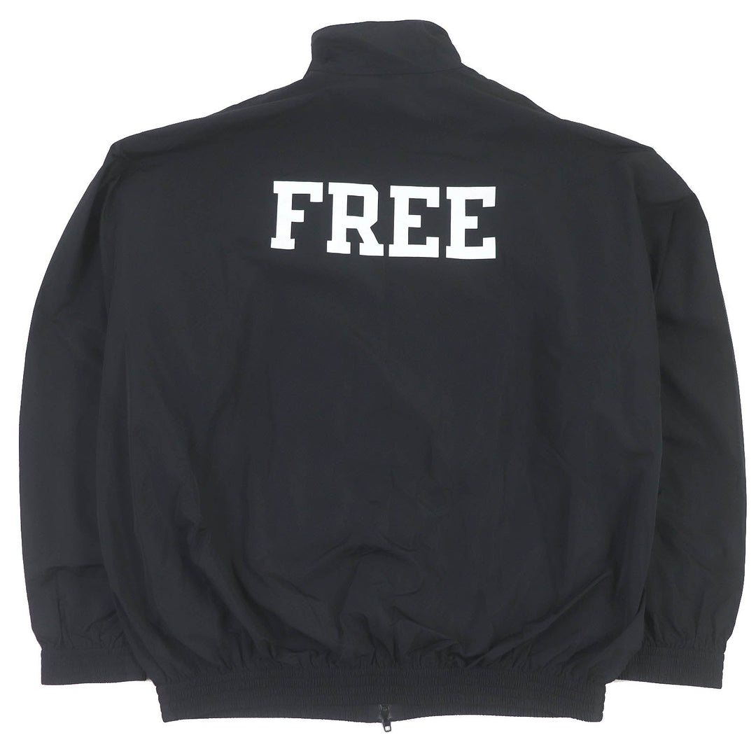 BALENCIAGA Nylon jacket 662984 Outer: 62% nylon, Outer: 38% rayon, Lining: 100% polyester, Part: 50% cotton, Part: 50% rayon, Embroidery: 100% polyester Dark Navy type FREE Back Print Nylon Jacket mens 52 Used Authentic