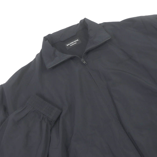 BALENCIAGA Nylon jacket 662984 Outer: 62% nylon, Outer: 38% rayon, Lining: 100% polyester, Part: 50% cotton, Part: 50% rayon, Embroidery: 100% polyester Dark Navy type FREE Back Print Nylon Jacket mens 52 Used Authentic