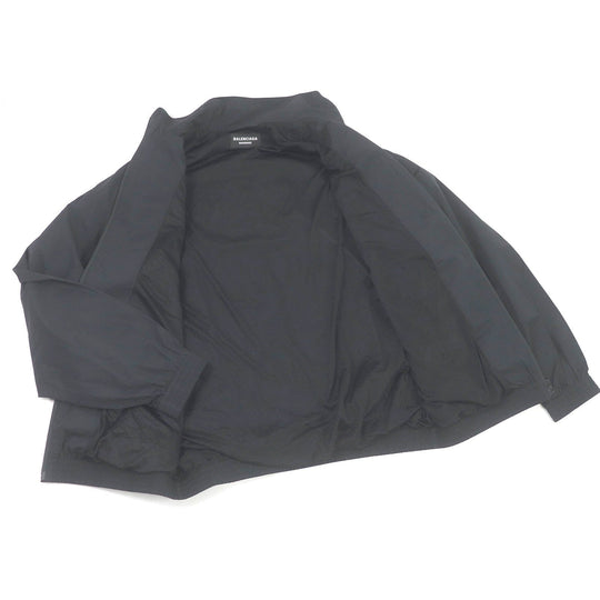 BALENCIAGA Nylon jacket 662984 Outer: 62% nylon, Outer: 38% rayon, Lining: 100% polyester, Part: 50% cotton, Part: 50% rayon, Embroidery: 100% polyester Dark Navy type FREE Back Print Nylon Jacket mens 52 Used Authentic